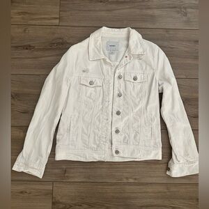 Women’s Old Navy White Distressed Denim Jacket - Small